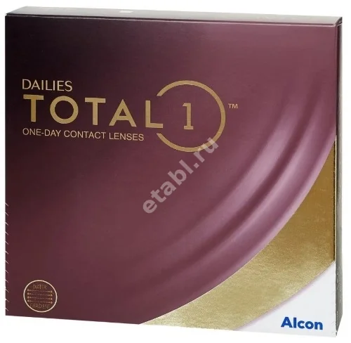 ЛИНЗЫ КОНТАКТНЫЕ Dailies Total 1 90шт традиц 1день б/цв дневн Sph -5.25 8.5 (АЛКОН, США)