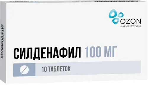 СИЛДЕНАФИЛ табл. п.п.о. 100мг N10 (ВЕРТЕКС, РФ)