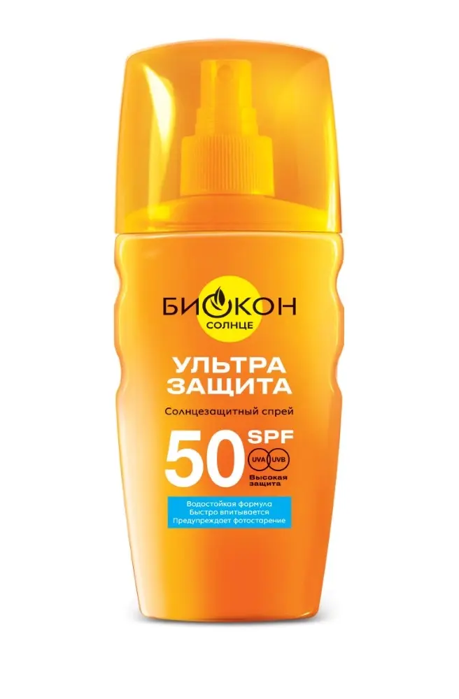 БИОКОН спрей солнцезащит SPF50 160мл (Биокон Плюс НПО, РФ)