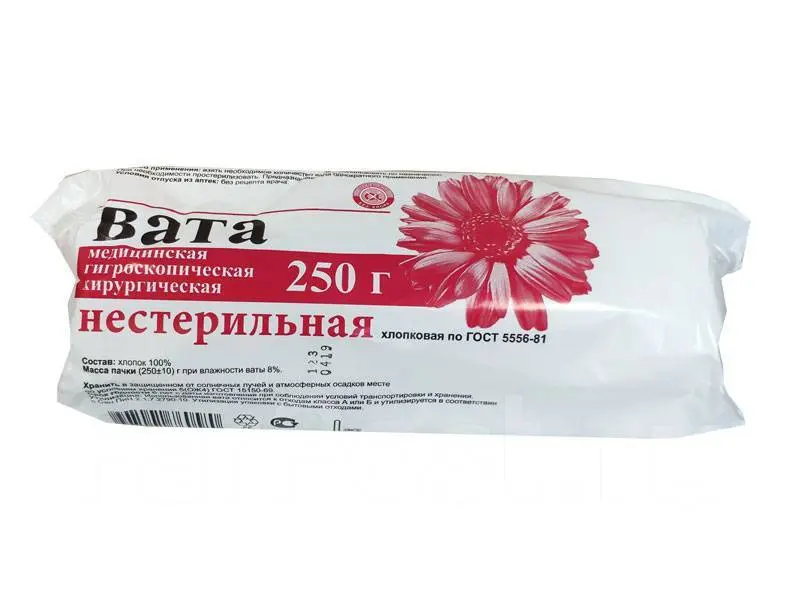 ВАТА хирургич. нестер. 250г (Ника Фабрика мед.изд. и матер., РФ)