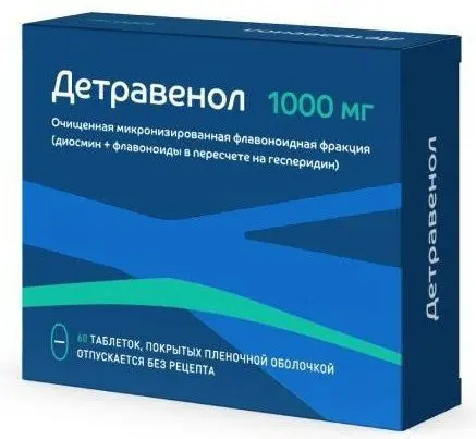 ДЕТРАВЕНОЛ табл. п.п.о. 1 000мг N60 (ОЗОН_БРЕНДЫ, РФ)