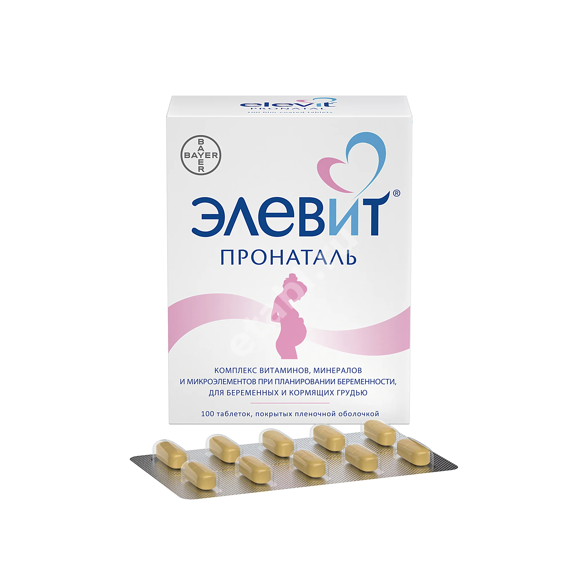 ЭЛЕВИТ ПРОНАТАЛЬ табл. п.п.о. N100 (БАЙЕР, ГЕРМАНИЯ)