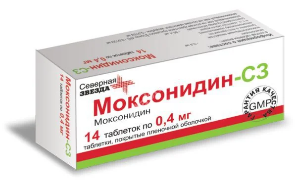 МОКСОНИДИН табл. п.п.о. 0.4мг N14 (Диафарм, РФ)