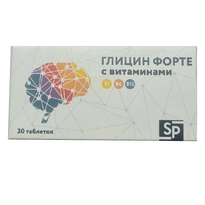 ГЛИЦИН ФОРТЕ SP вит. B1, B6, B12 табл. 0.6г N30 (Аматег, БЕЛАРУСЬ)