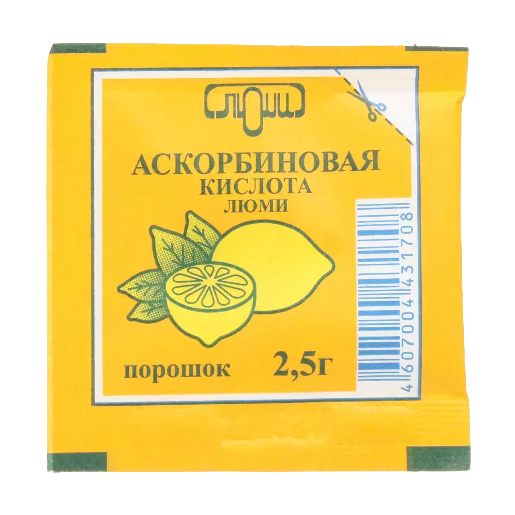 АСКОРБИНОВАЯ КИСЛОТА пор. д/р-ра внутр. (саше) 2.5г N1 (ЛЮМИ, РФ)