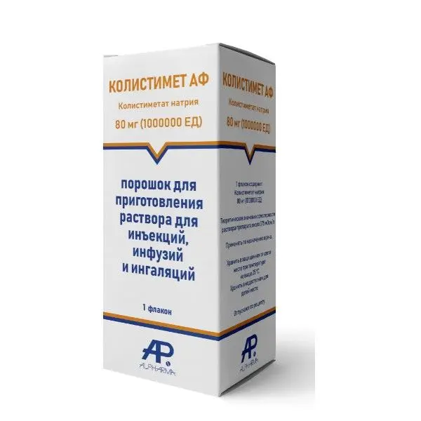 КОЛИСТИМЕТ АФ  пор. д/р-ра ингал. (фл.) 1 000 000ЕД - 80мг N1 (АЛФАРМА, РФ)