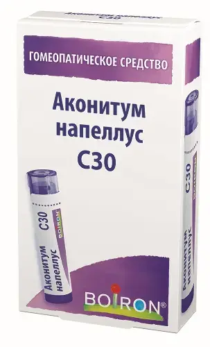 АКОНИТУМ НАПЕЛЛУС С30 гран. гомеопат. 4г N1 (Буарон Лаб, ФРАНЦИЯ)
