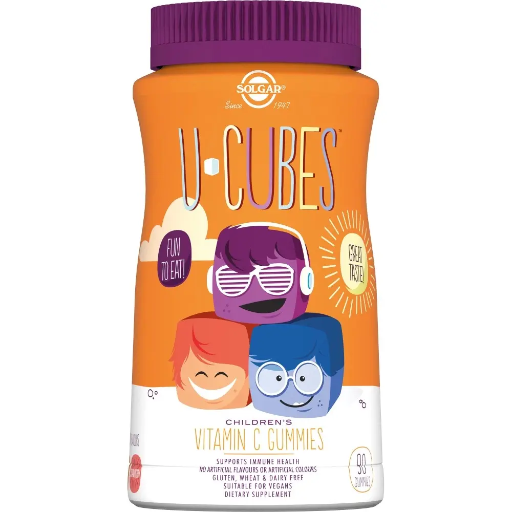 СОЛГАР Ю-кьюбс Вит. С 15+ пастилки жев. 2.4235г N90 (СОЛГАР, США)