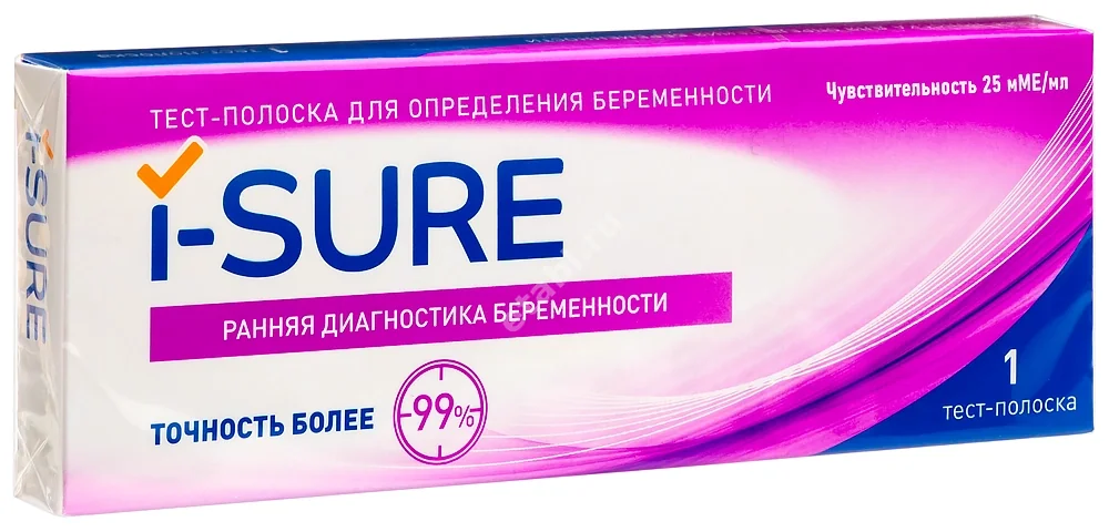 ТЕСТ НА БЕРЕМЕННОСТЬ Ай-шуа (I-Sure) полоска N1 (Атлас Линк Технолоджи, КИТАЙ)