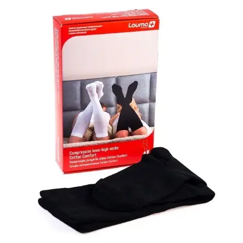 ГОЛЬФЫ Лаума Cotton Comfort 1кк р.36-38 черн (Лаума Медикал, ЛАТВИЯ)