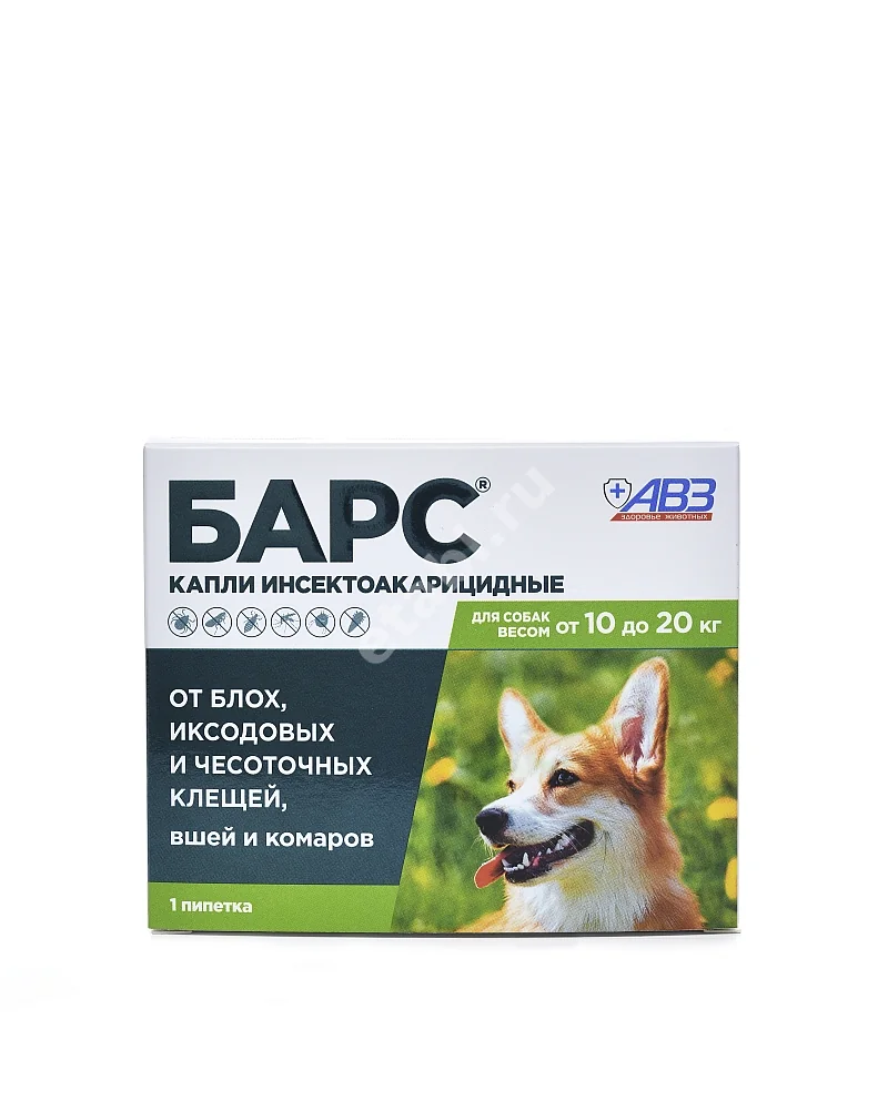 БАРС капли на холку д/собак 10-20кг N1 (Агроветзащита НПЦ С-П ООО, РФ)