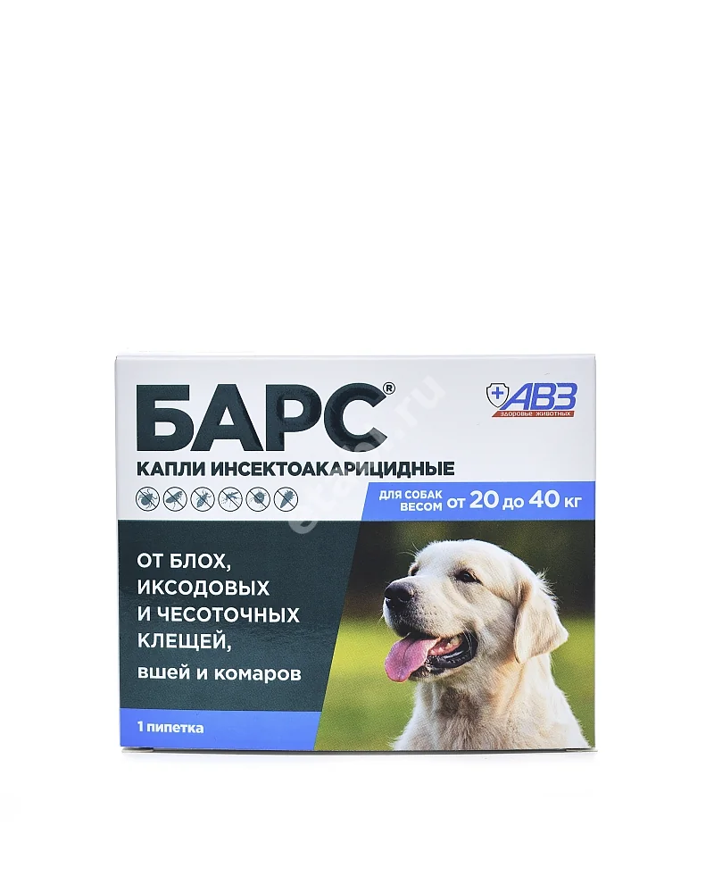 БАРС капли на холку д/собак 20-40кг N1 (Агроветзащита НПЦ С-П ООО, РФ)