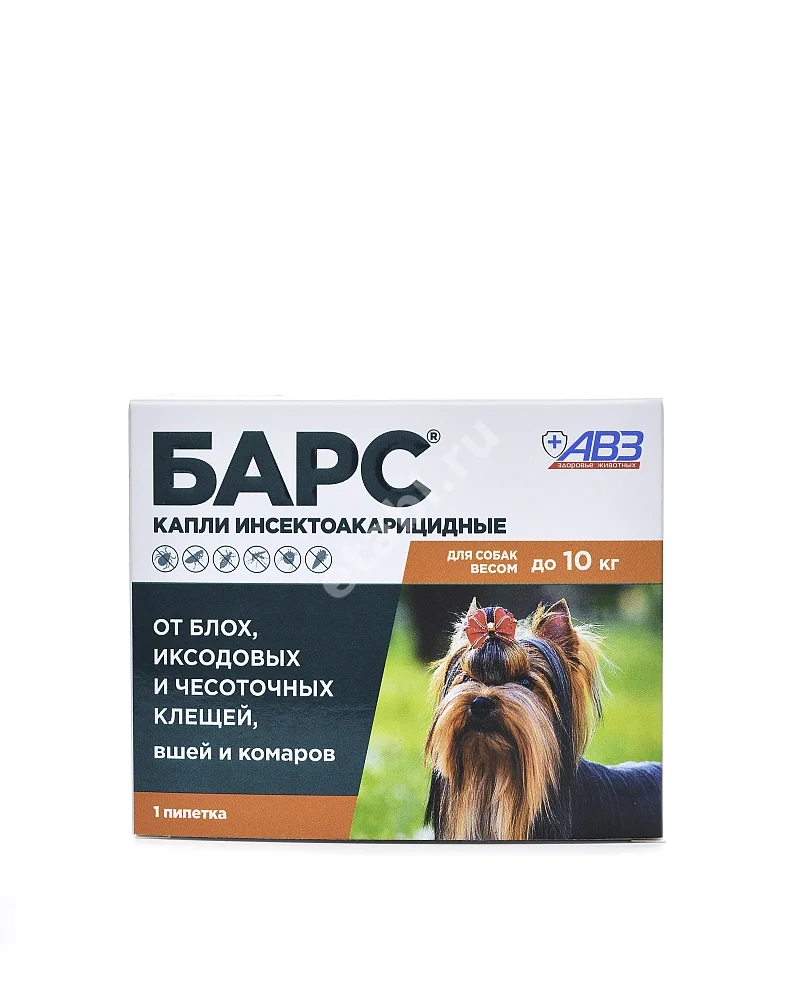 БАРС капли на холку д/собак до 10 кг N1 (Агроветзащита НПЦ С-П ООО, РФ)