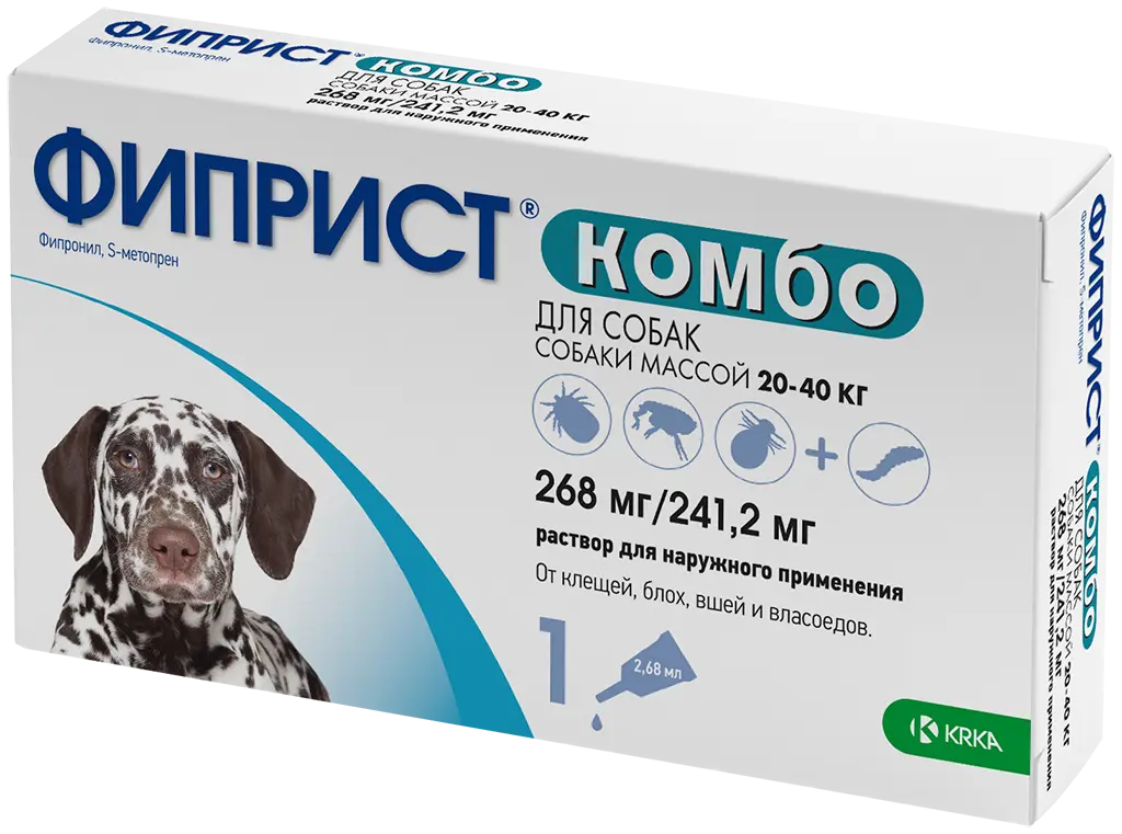 ФИПРИСТ Комбо капли на холку д/собак 20-40кг N1 (КРКА, СЛОВЕНИЯ)