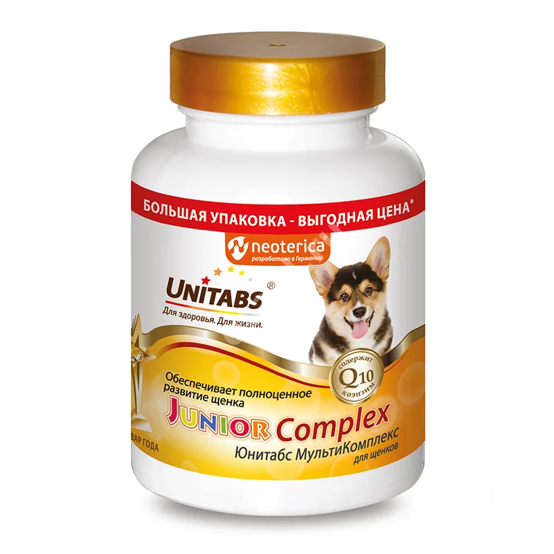 ЮНИТАБС JuniorComplex с В9 табл. (банк.) д/щенков N200 (Экопром НПФ, РФ)