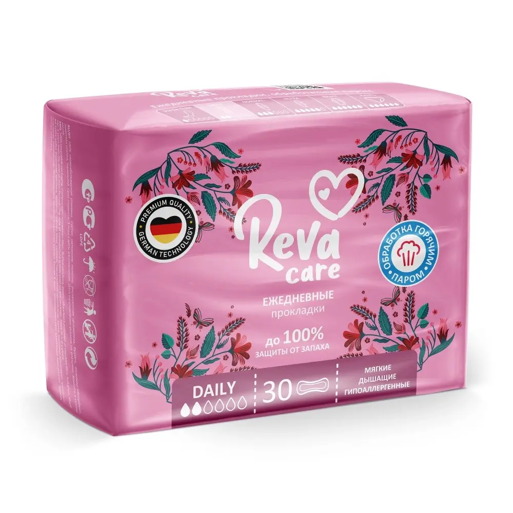 РЕВА КЕА (REVA CARE) прокладки ежедневные Daily Без запаха N30 (Кванчжоу Тианру Гигиен Саппл, КИТАЙ)
