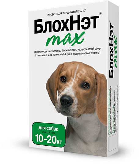 БЛОХНЭТ max капли на холку 2мл д/собак 10-20кг (Астрафарм НВП, РФ)