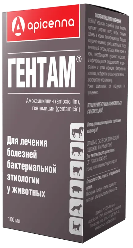 ГЕНТАМ сусп. д/ин. 100мл (фл. стекл.) (Апиценна, РФ)