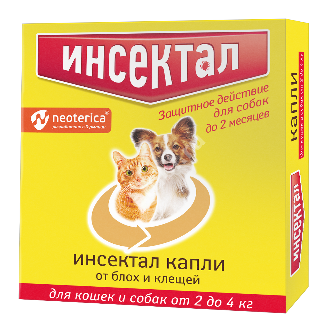 ИНСЕКТАЛ капли на холку 0.5мл д/кошек и собак 2-4кг N1 (Экопром НПФ, РФ)