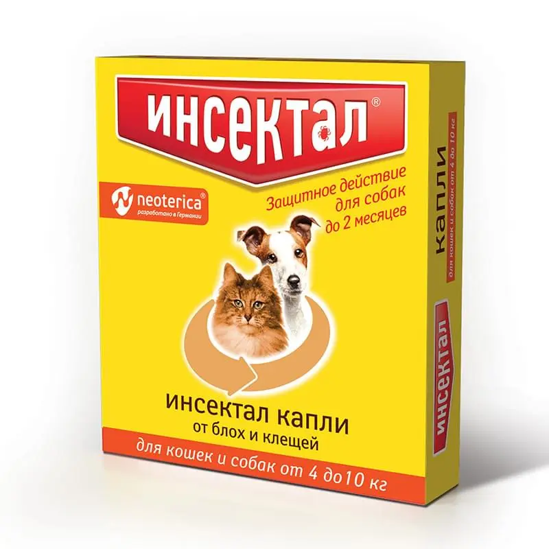 ИНСЕКТАЛ капли на холку 0.8мл д/кошек и собак 4-10кг N1 (Экопром НПФ, РФ)
