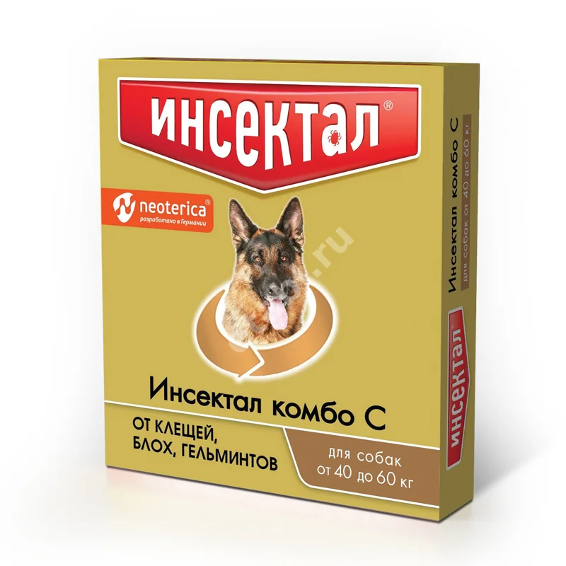 ИНСЕКТАЛ КОМБО капли на холку 6мл д/собак 40-60кг N1 (Экопром НПФ, РФ)
