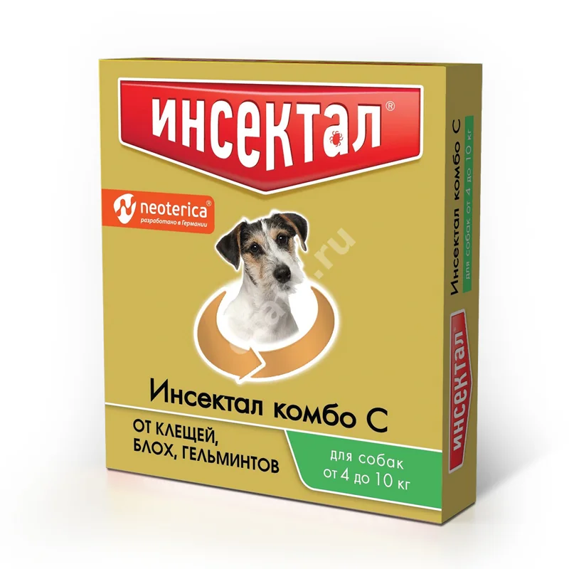 ИНСЕКТАЛ КОМБО капли на холку 1мл д/собак 4-10кг N1 (Экопром НПФ, РФ)