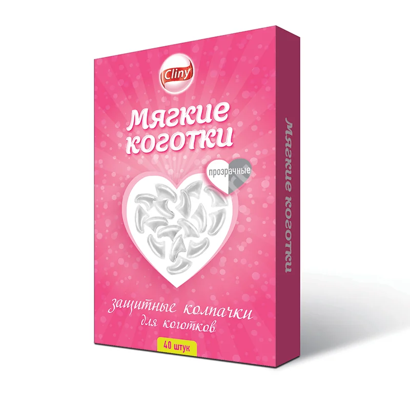 КЛИНИ мягкие коготки прозрачные д/кошек  N40 (Экопром НПФ, РФ)