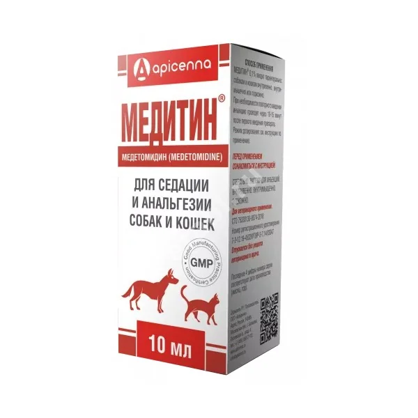 МЕДИТИН р-р д/ин. 0.1% - 10мл (фл.) д/кошек и собак (Апиценна, РФ)