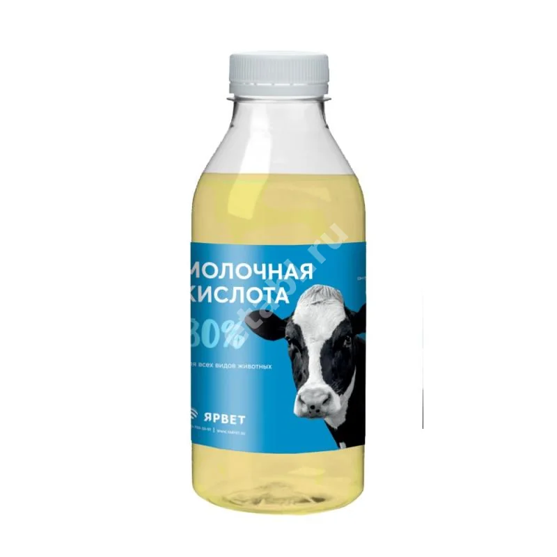 МОЛОЧНАЯ КИСЛОТА р-р д/внутр. прим. 80% - 500мл С/Х животные д/кошек и собак N1 (Хенан Джиндан, КИТАЙ)
