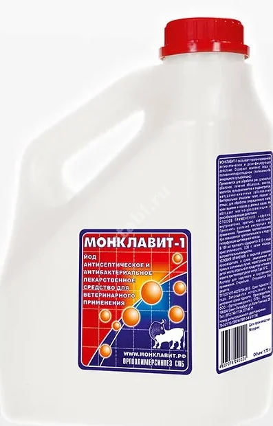 МОНКЛАВИТ-1 р-р д/внутр. и местн. прим. 1.75л (канистра) С/Х животные д/кошек и собак N1 (Оргполимерсинтез, РФ)