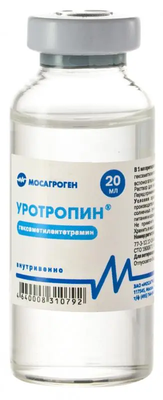 УРОТРОПИН р-р д/ин. 40% - 20мл (фл.) С/Х животные N1 (Мосагроген, РФ)