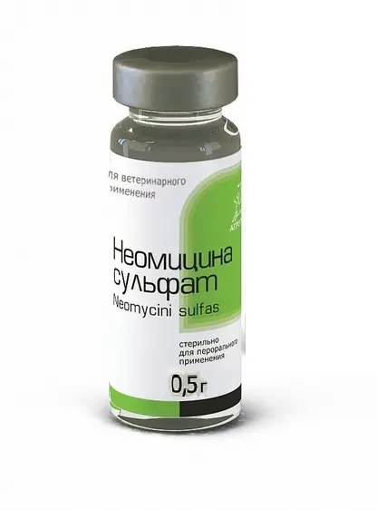 НЕОМИЦИНА СУЛЬФАТ пор. д/р-ра 0.5г - 0.5г (фл. стекл.) (Агрофарм НПП, РФ)