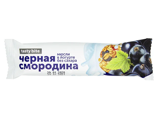 ТЕСТИБАЙТ батончик-мюсли в йогурт. глазури без сахара 30г N1 Черная смородина (Текмар, СЛОВАКИЯ)