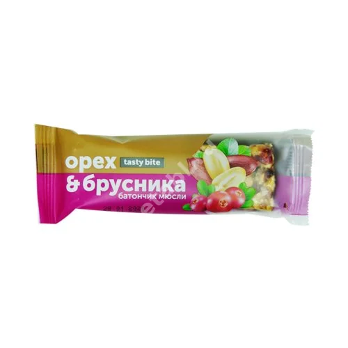 ТЕСТИБАЙТ батончик-мюсли Орех/Брусника 40г N1 (Текмар, СЛОВАКИЯ)