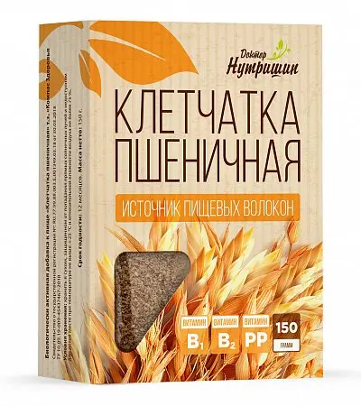 КЛЕТЧАТКА Пшеничная пор. 150г N1 (Компас Здоровья НПО, РФ)