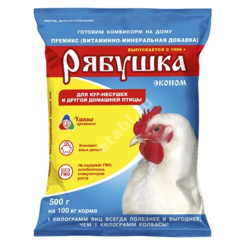 РЯБУШКА Эконом пор. премикс 0.5кг  д/кур (Капитал-Прок, РФ)