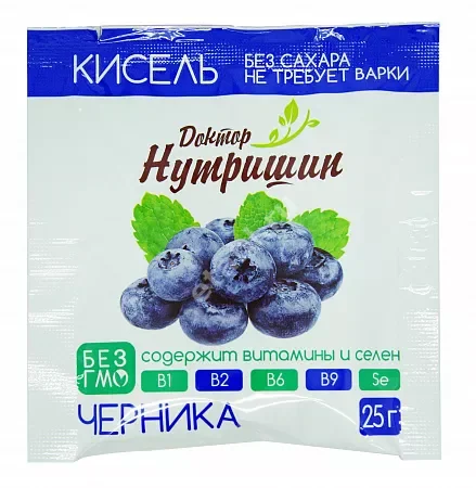 ДОКТОР НУТРИШИН кисель без сахара пор. гранул. 25г N1 Черника (Биокор, РФ)