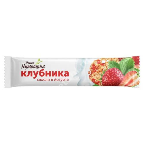 ДОКТОР НУТРИШИН батончик-мюсли 30г N1 Клубничный в йогуртовой глазури (Текмар, СЛОВЕНИЯ)