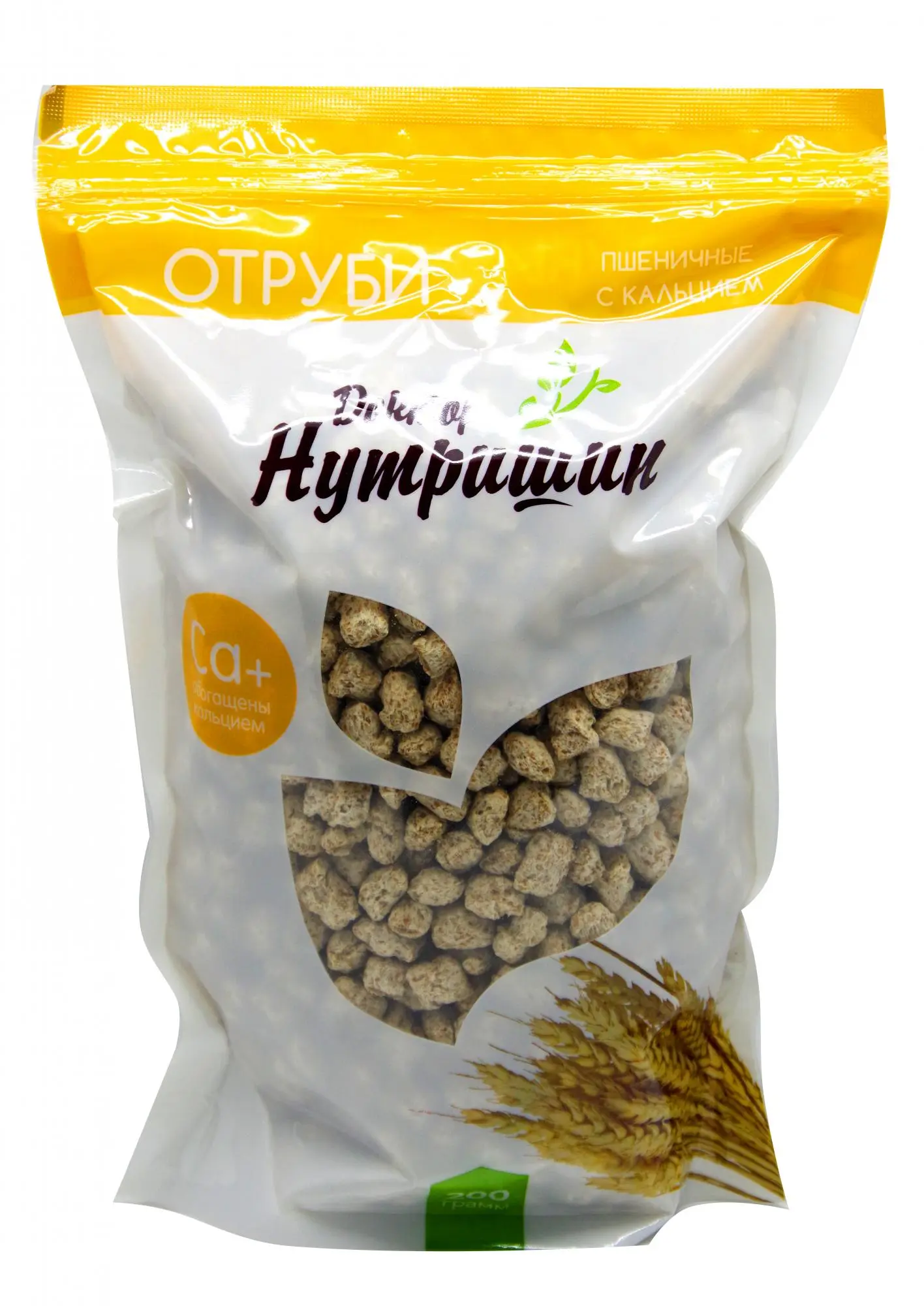 ОТРУБИ ПШЕНИЧНЫЕ 200г Кальций (Биокор, РФ)