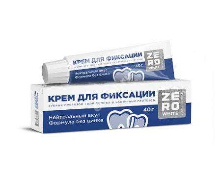 ЗЕРОВАЙТ крем для зубных протезов экстрасильный Нейтральный вкус 40г (Анхуи Гринланд Биотех, КИТАЙ)