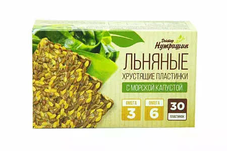 ДОКТОР НУТРИШИН льняные пластинки хрустящие N30 Морская капуста (Биокор, РФ)