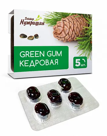 СМОЛКА Доктор Нутришин резинка жев. кедровая 0.8г N5 (Алтайский Нектар, РФ)