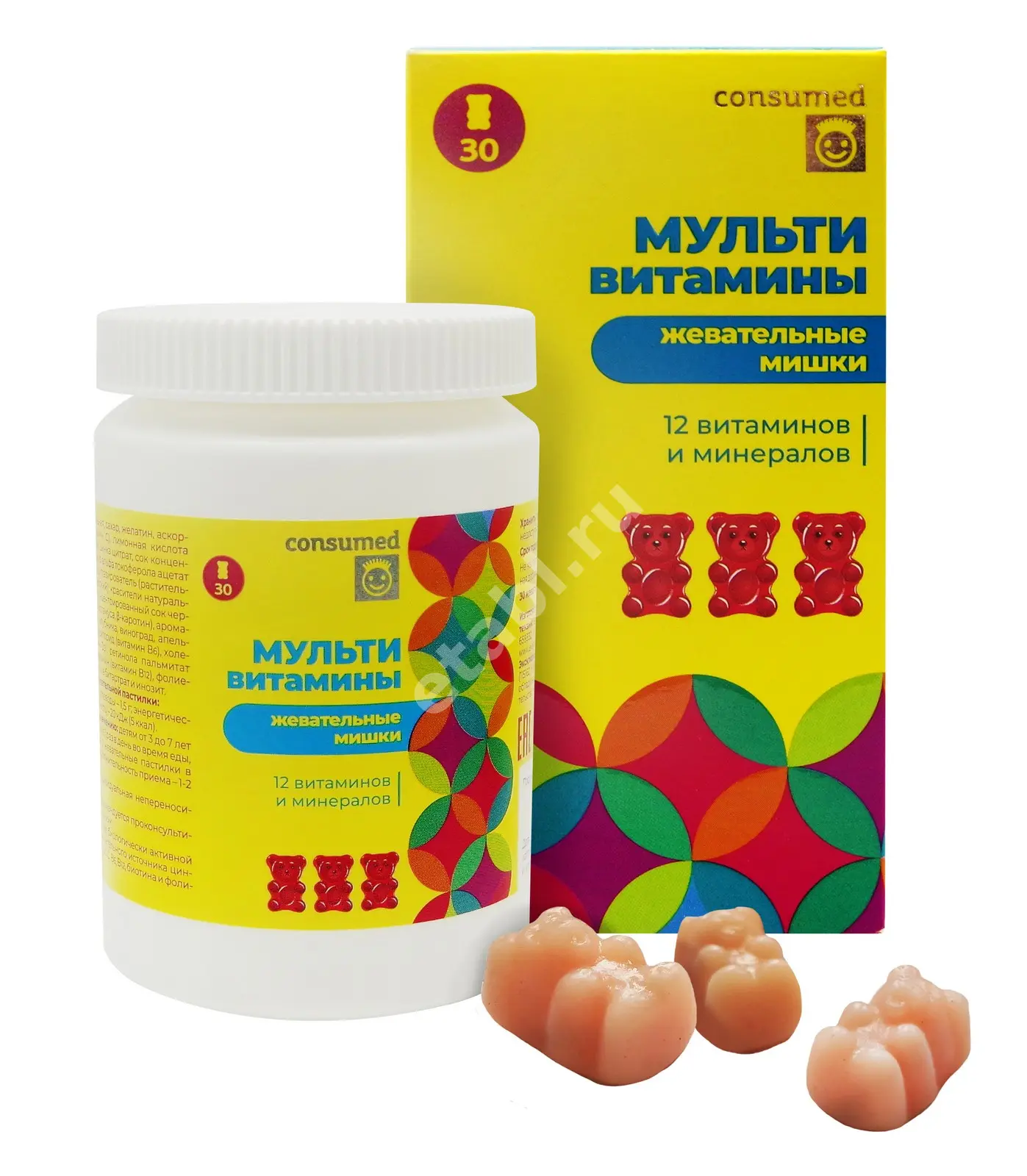МУЛЬТИВИТАМИНЫ Консумед Мишки 3+ пастилки жев. N30 (ЮПЕКО, РФ)