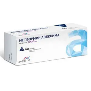 МЕТФОРМИН табл. п.п.о. 1г N60 (АВЕКСИМА, РФ)