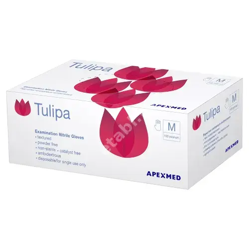 ПЕРЧАТКИ МЕДИЦИНСКИЕ нестер. нитрил. р.M (50пар) N100 (Апексмед, КИТАЙ)