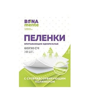 БОНА МЕНТЕ пеленки впитывающие с тиснением и супер абсорб полимер. 60х90см N30 (Кванчжоу Тианру Гигиен Саппл, КИТАЙ)