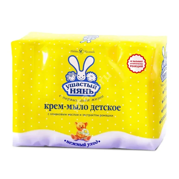 УШАСТЫЙ НЯНЬ крем-мыло детское 100г N4 Ромашка (Невская Косметика, РФ)