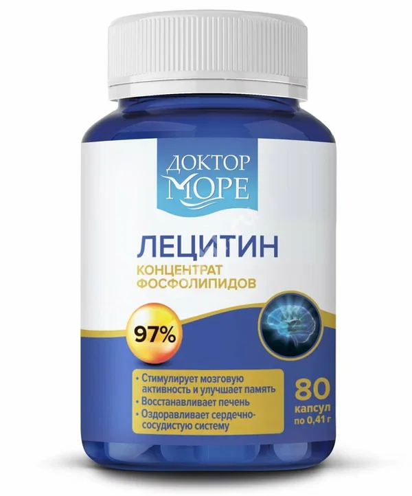 ЛЕЦИТИН Доктор Море капс. 0.4г N80 (ФАРМ ОУШЕН ЛАБ, РФ)