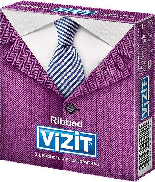 ВИЗИТ (VIZIT) Ribbed презервативы N3 (с кольцами) (БОЛЕАР, ГЕРМАНИЯ/МАЛАЙЗИЯ)