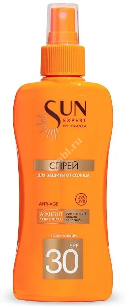 САН ЭКСПЕРТ (SUN EXPERT) спрей солнцезащит SPF30 180мл (Красса-Косметикс, РФ)